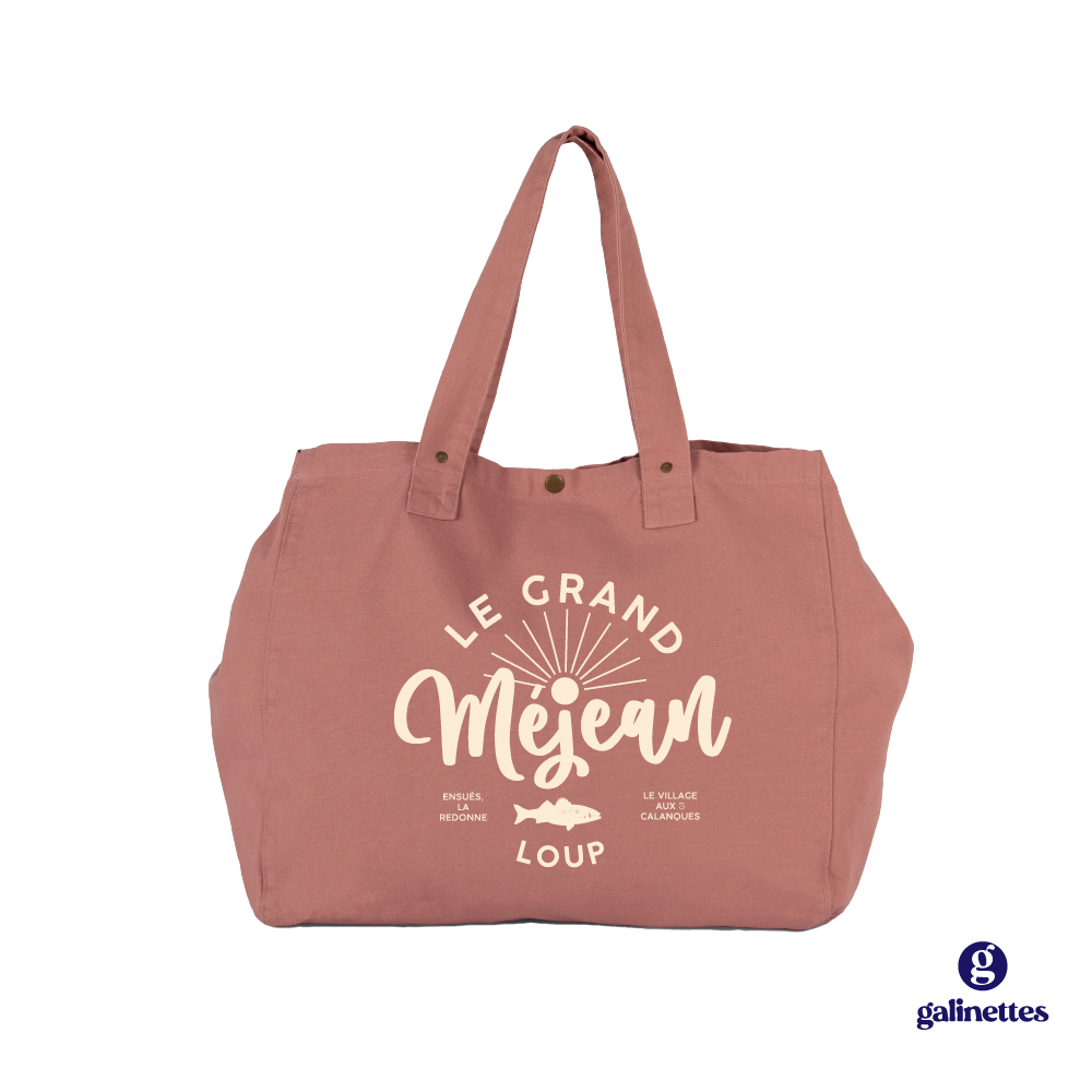 Sac cabas brodé le Grand Méjean Loup