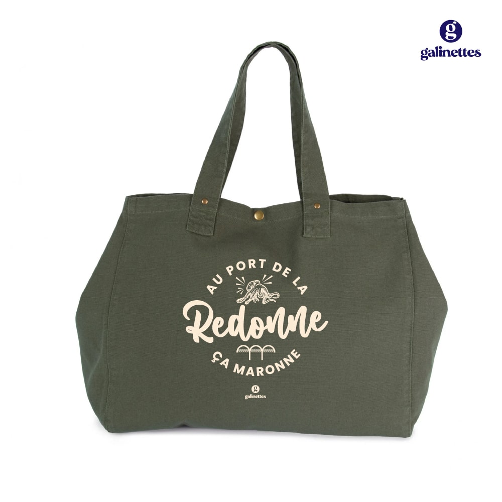 Sac cabas brodé | Au port de la Redonne, ça maronne – Image 2
