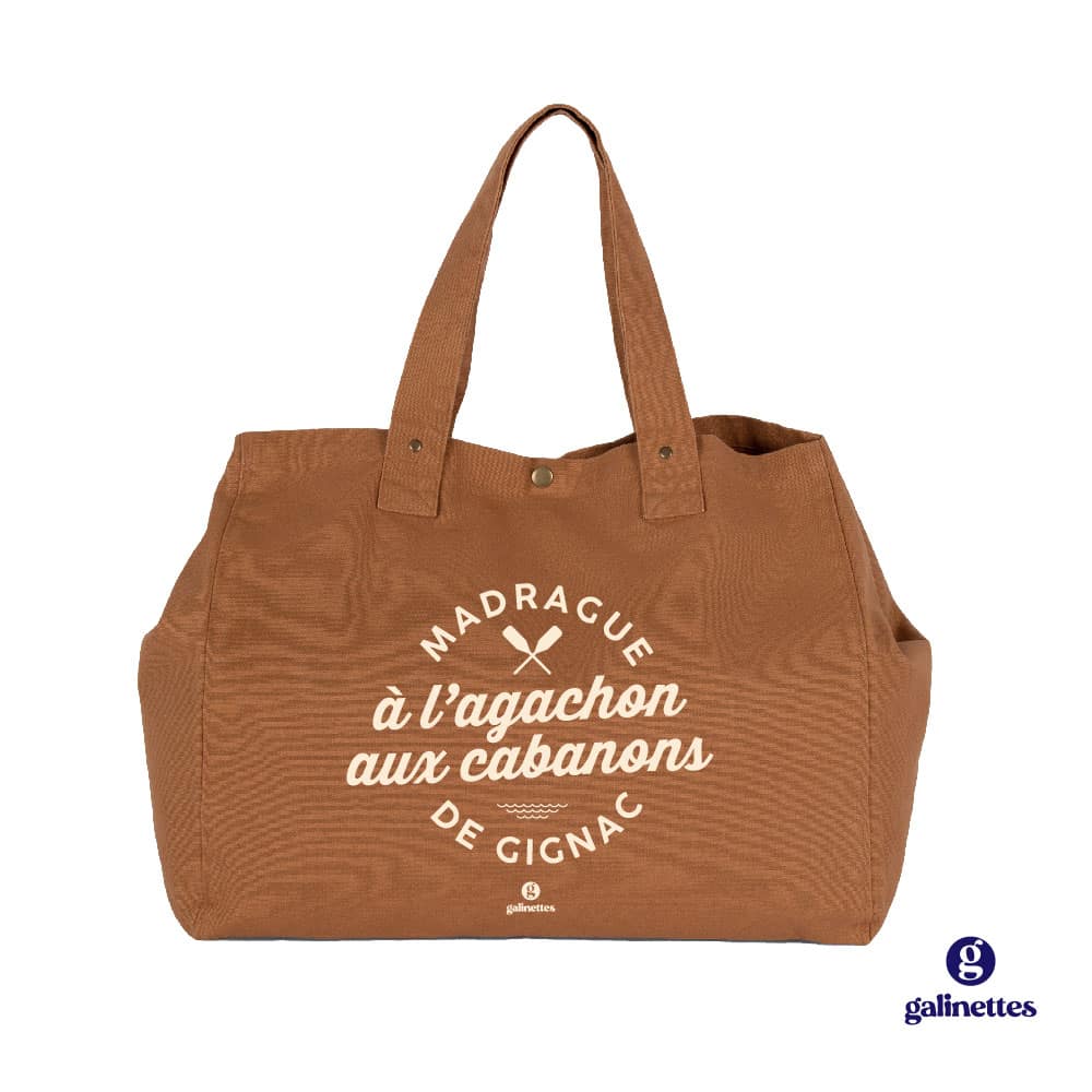 Sac cabas brodé | Madrague de Gignac, à l'agachon aux cabanons