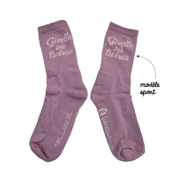 Chaussettes sport Girelle où tu iras rose – Image 5