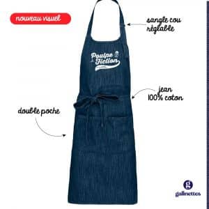 Tablier Jean Poulpe Fiction V2 - idée cadeau barbecue d'été