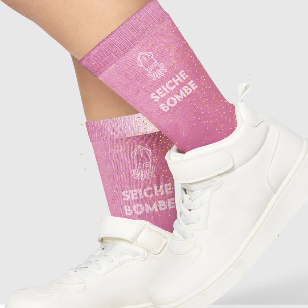 Chaussettes roses à paillettes - Seiche bombe – Image 2