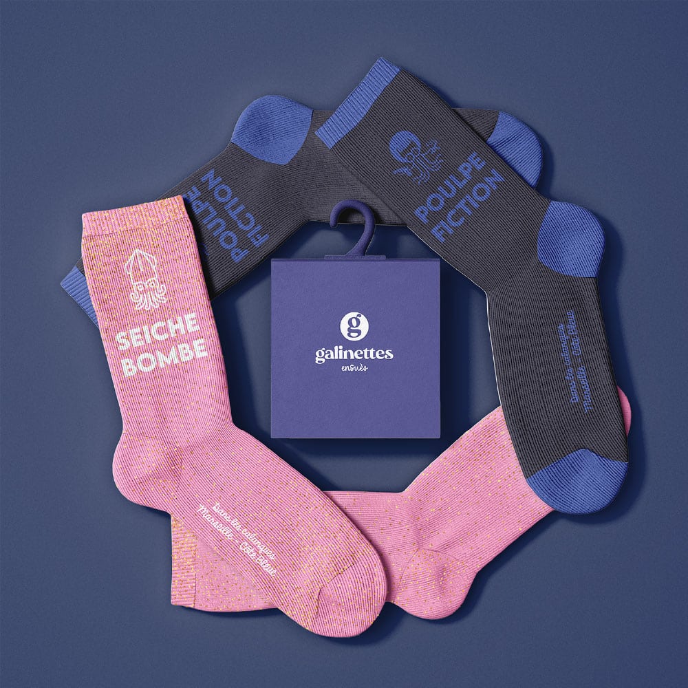 Chaussettes bleues Poulpe Fiction - idées cadeaux made in sud – Image 6