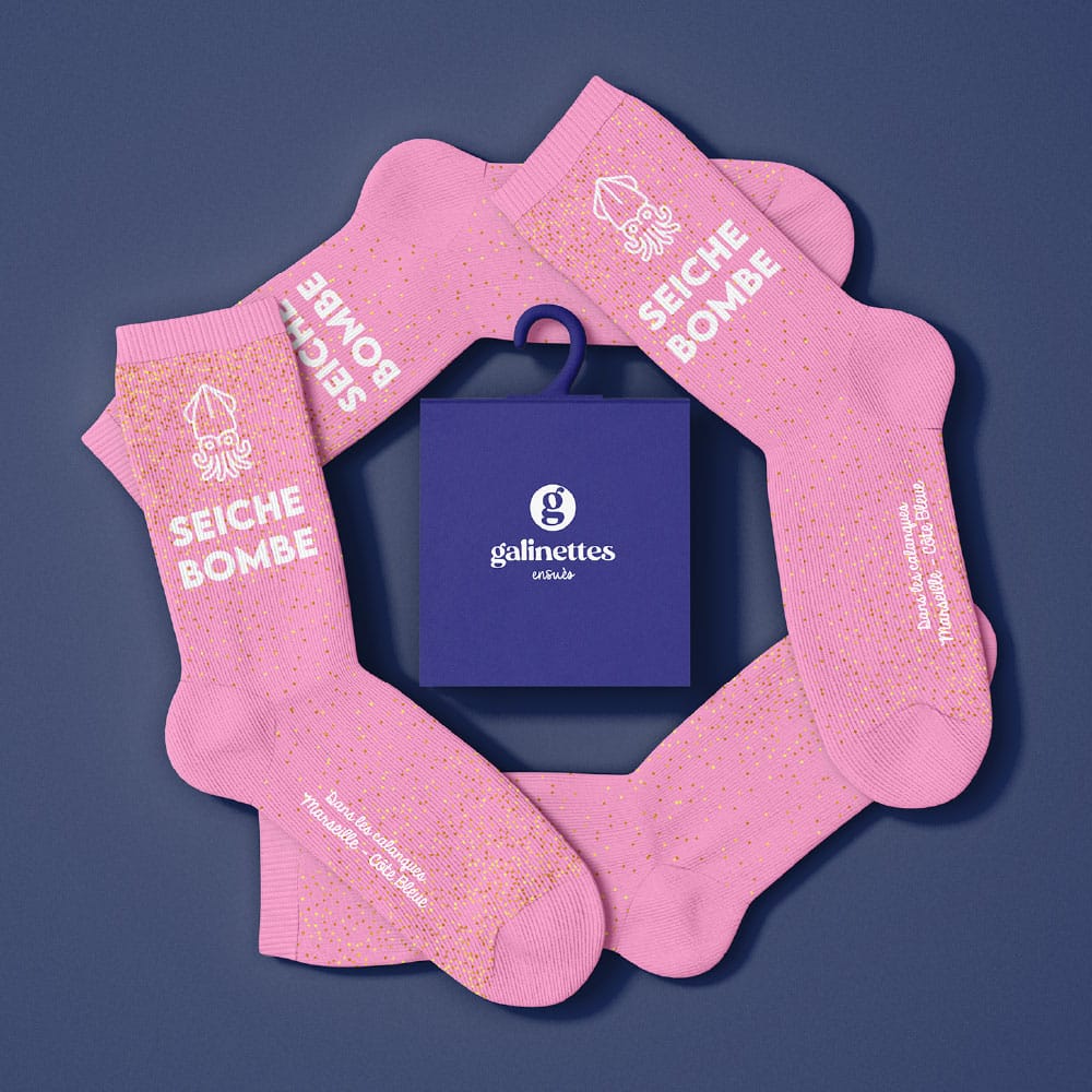 Chaussettes roses à paillettes - Seiche bombe