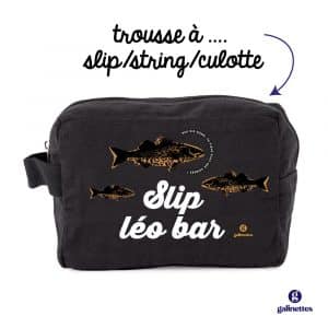 Trousse de toilette Noire coton bio - Slip Léo Bar - idée cadeau