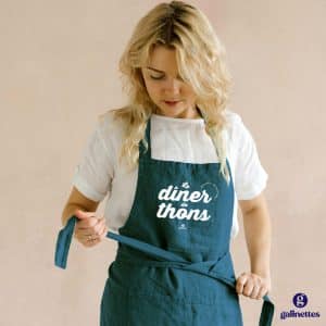 Tablier coton lavé - Dîner de thons - Idée cadeau du Sud
