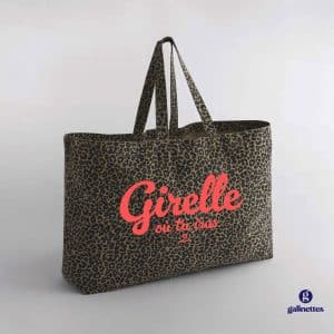 Sac cabas XXL Léopard "Girelle où tu iras"
